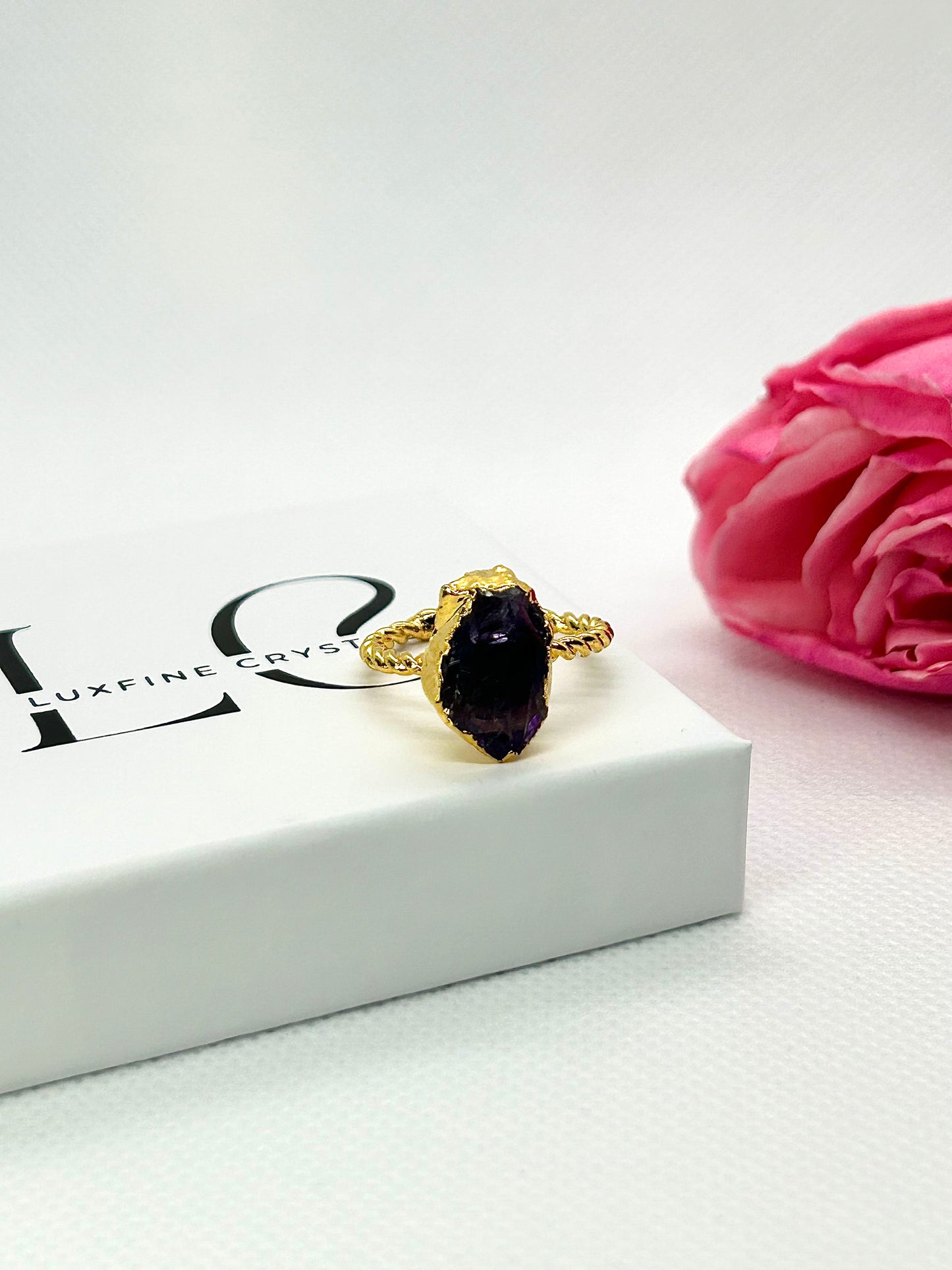 Amethyst Rohstein Ring