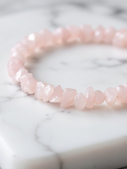 Rosenquarz Splitterarmband