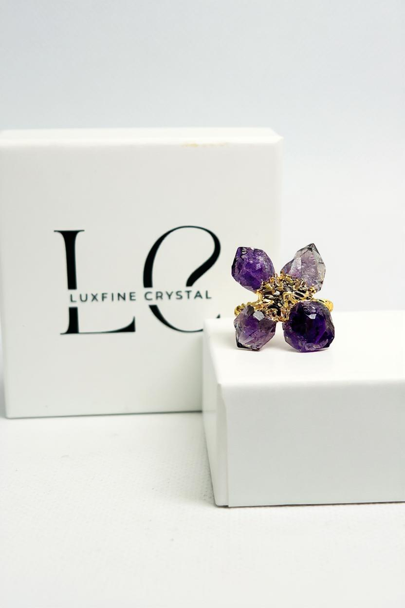 Wild Bloom – Amethyst Blütenring