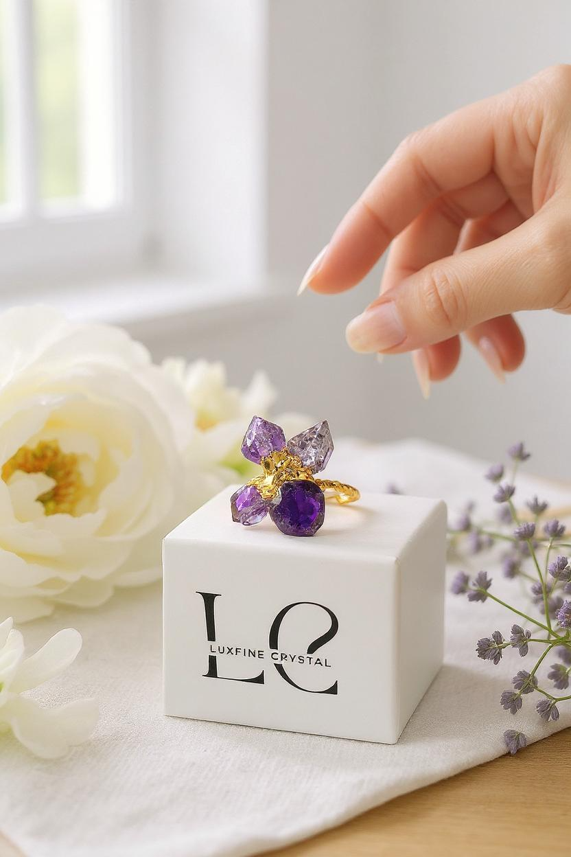 Wild Bloom – Amethyst Blütenring