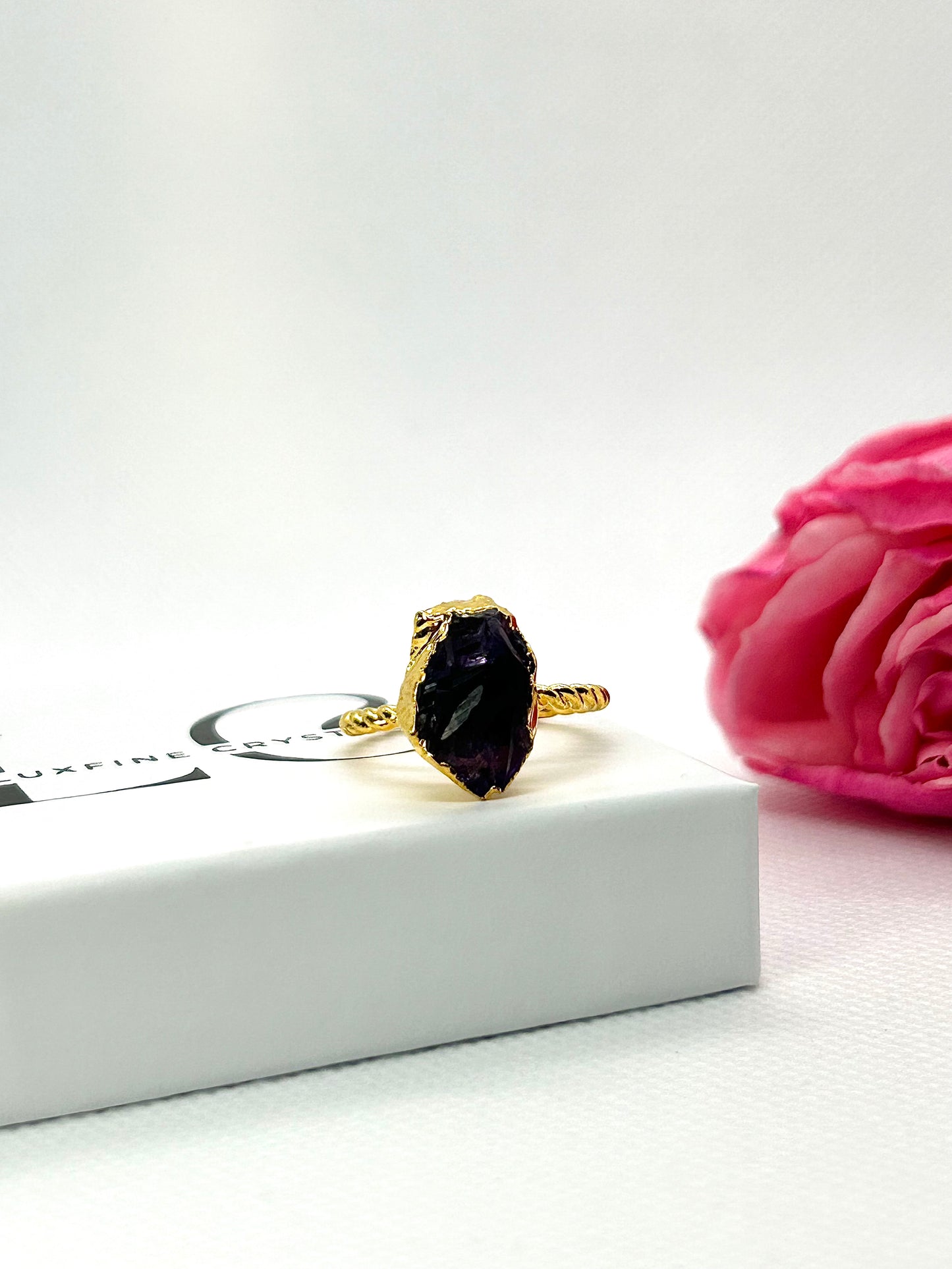 Amethyst Rohstein Ring