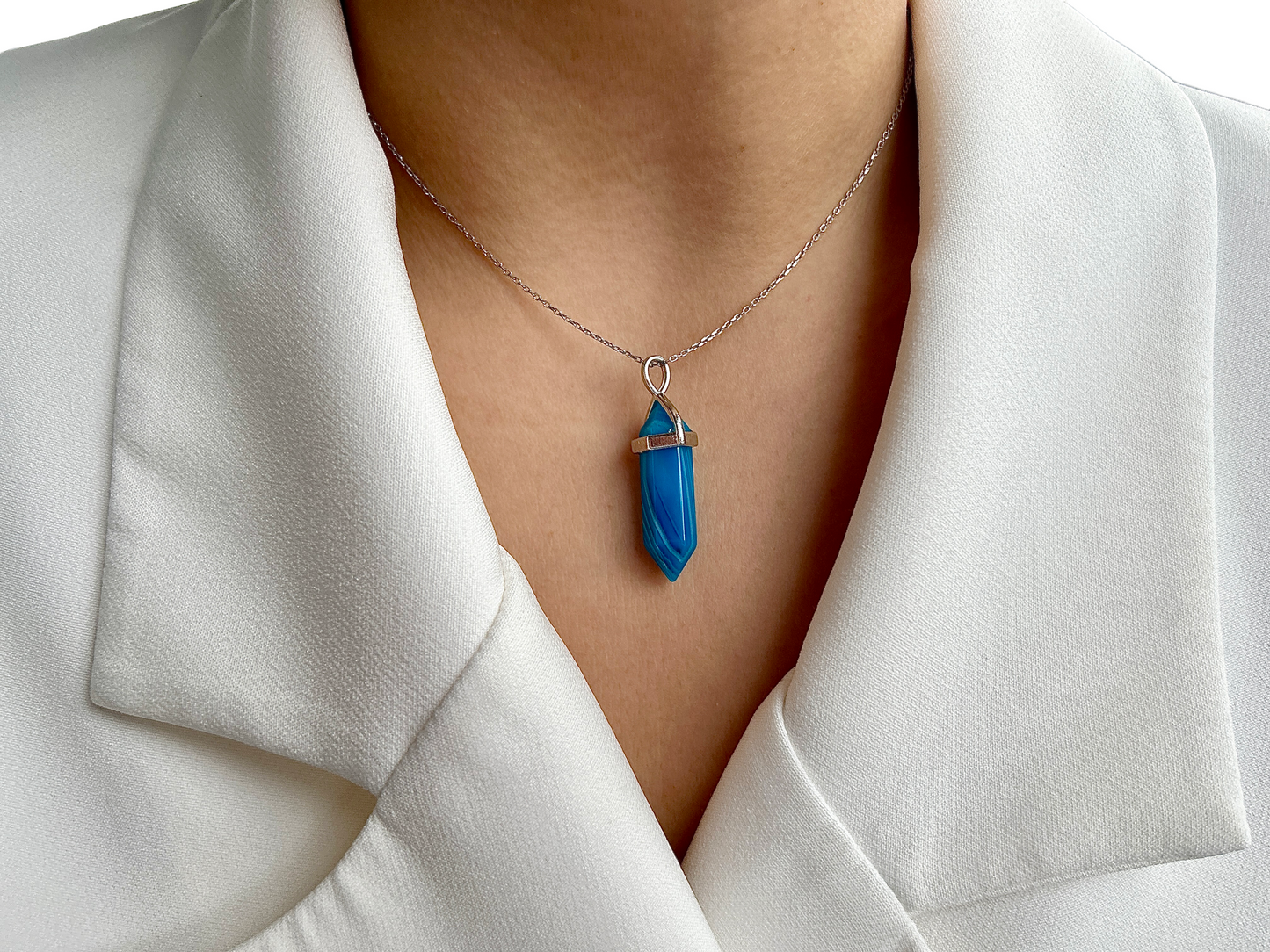 Blaue Achat Halskette