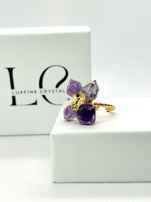 Wild Bloom – Amethyst Blütenring