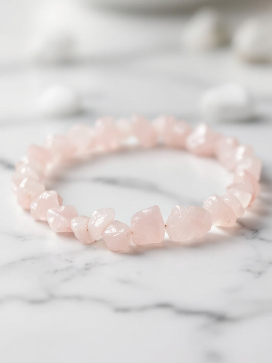 Rosenquarz Splitterarmband
