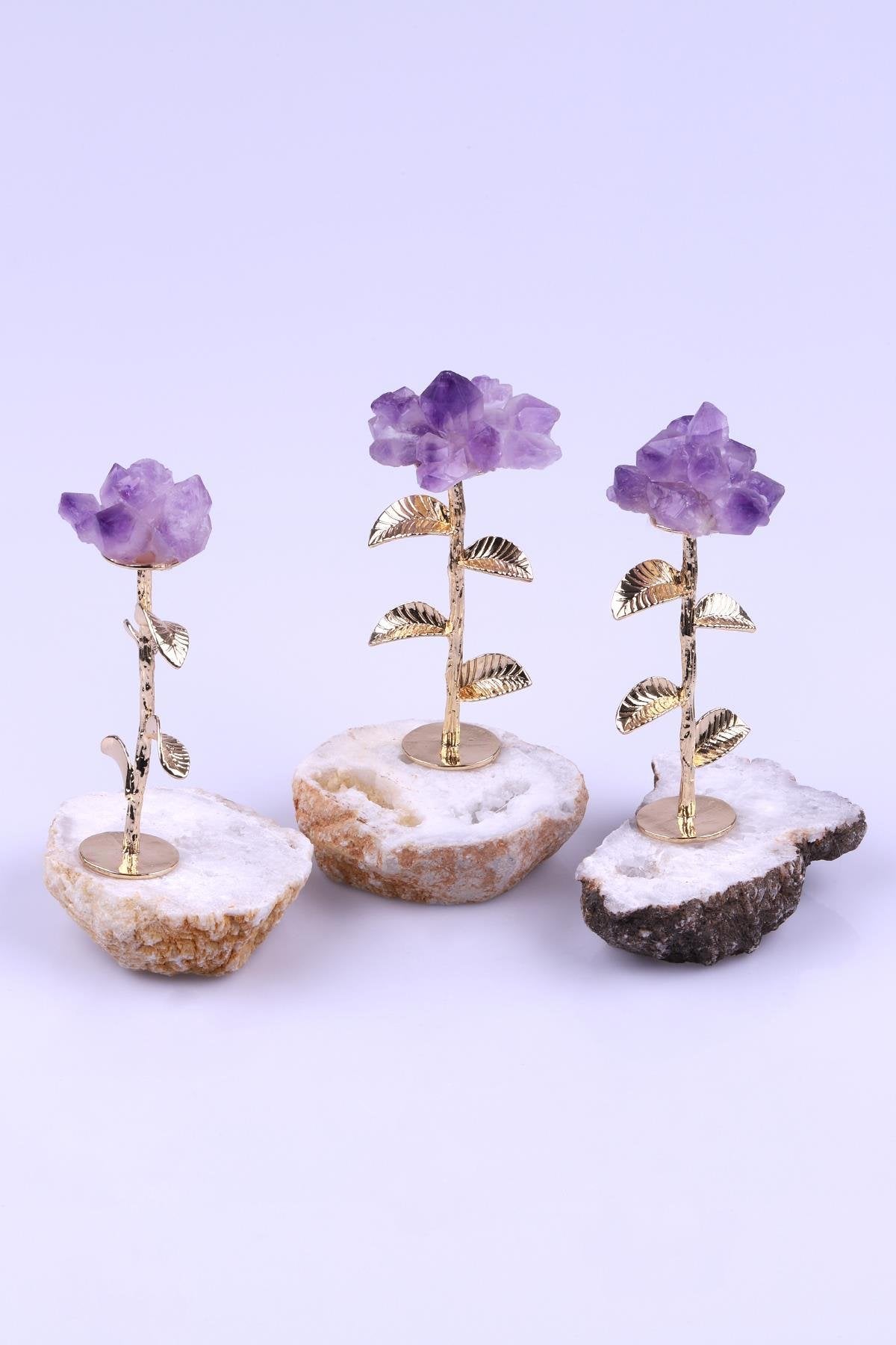 Amethyst Blume auf Kristallquarz