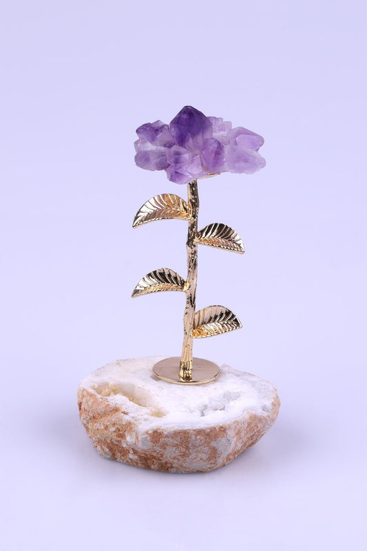 Amethyst Blume auf Kristallquarz